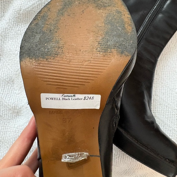 L'INTERVALLE Genuine Leather Black Heeled Boots - Picture 6 of 7